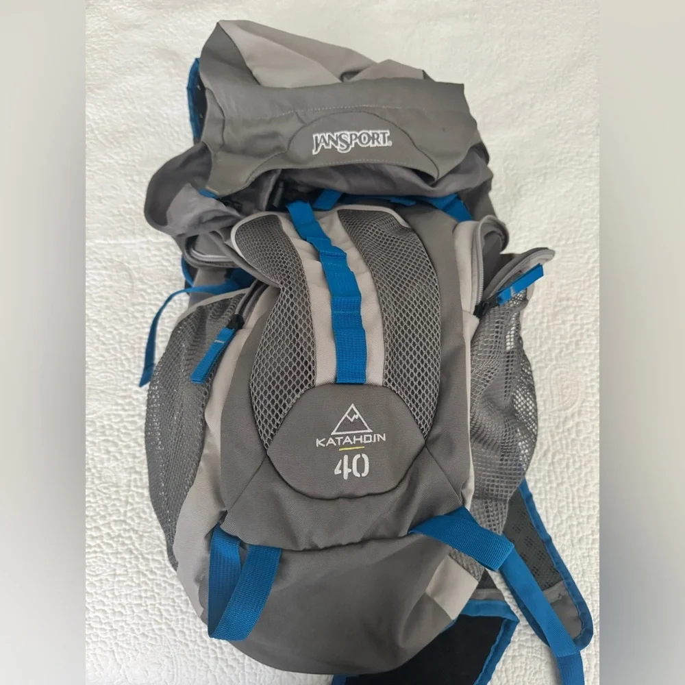 JanSport Katahdin 40L Backpack in Gray and Blue